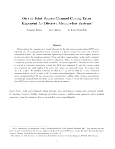 On the Joint Source-Channel Coding Error Exponent for Discrete