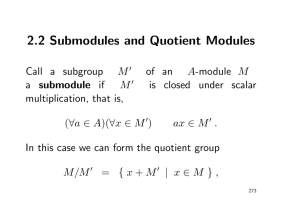 2.2 Submodules and Quotient Modules