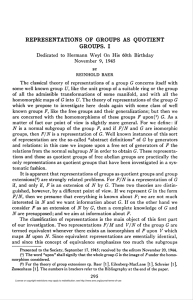 REPRESENTATIONS OF GROUPS AS QUOTIENT GROUPS. I