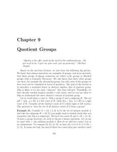 Chapter 9 Quotient Groups