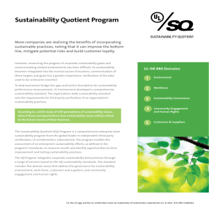 Sustainability Quotient Program