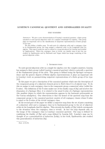 Lusztig`s canonical quotient and generalized duality