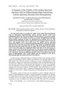 Evaluation of the Validity of the Autism Spectrum Quotient (AQ) in