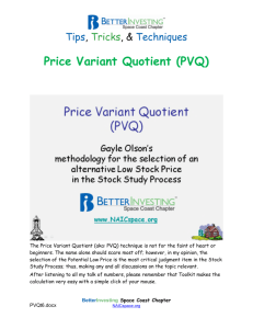 Price Variant Quotient (PVQ)