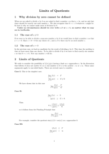 Limits of Quotients