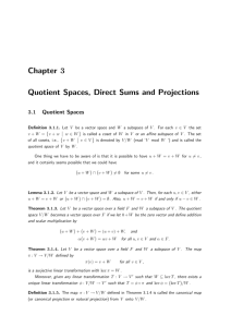 Chapter 3 Quotient Spaces, Direct Sums and Projections