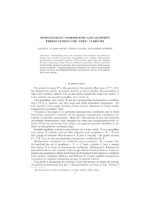 homogeneous coordinates and quotient presentations for toric