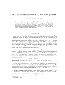 ON KAPRANOV`S DESCRIPTION OF M0,n AS A CHOW QUOTIENT