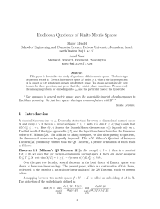 Euclidean Quotients of Finite Metric Spaces