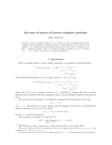On sums of powers of inverse complete quotients