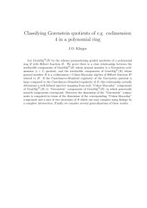 Classifying Gorenstein quotients of e.g. codimension 4 in a