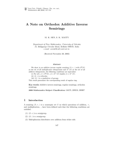 A Note on Orthodox Additive Inverse Semirings
