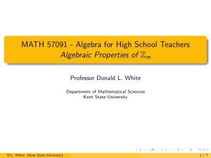 Episode 3 Slides - Department of Mathematical Sciences