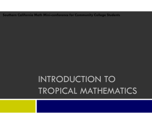 introduction to tropical mathematics