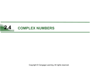 2.4 COMPLEX NUMBERS