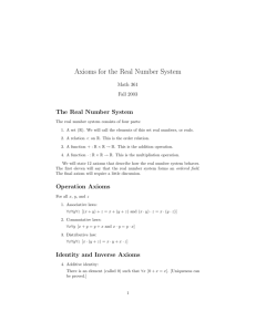 Axioms for Real Number System