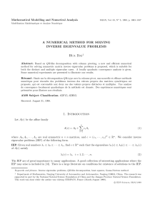 A numerical method for solving inverse eigenvalue problems