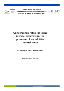 Convergence rates for linear inverse problems in the presence of an