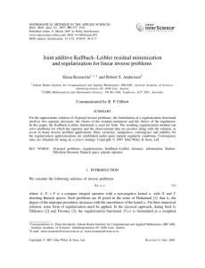 Joint additive Kullback-Leibler residual minimization and