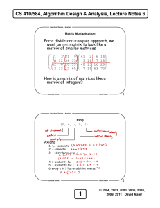 CS 410/584, Algorithm Design & Analysis, Lecture Notes 6 1