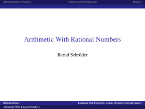 Arithmetic With Rational Numbers