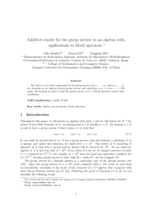 Additive results for the group inverse in an algebra with applications