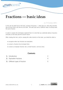 Fractions — basic ideas