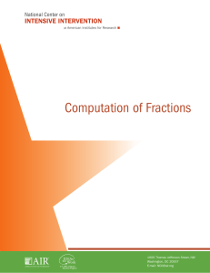 Computation of Fractions - National Center on Intensive Intervention