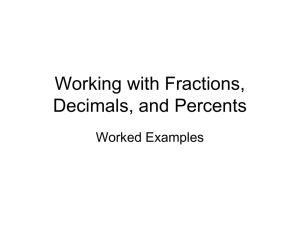 Working with Fractions, Decimals, and Percents