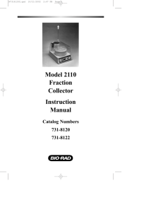 Model 2110 Fraction Collector Instruction Manual - Bio-Rad