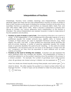 Interpretations of Fractions