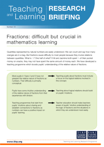Fractions: difficult but crucial in mathematics learning