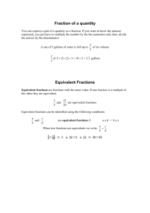 Fraction of a quantity Equivalent Fractions