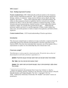 1 MP3, Grade 4 Task: Finding Equivalent Fractions Practice