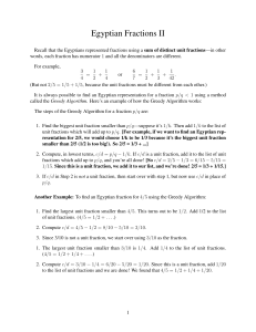 Egyptian Fractions II