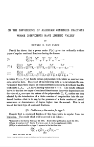 on the convergence of algebraic continued fractions