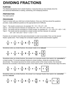 dividing fractions - Society for Quality Education