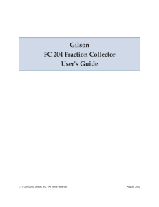 FC 204 Fraction Collector User`s Guide