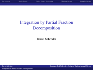 Integration by Partial Fraction Decomposition