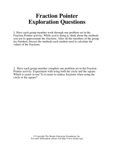 Fraction Pointer Exploration Questions