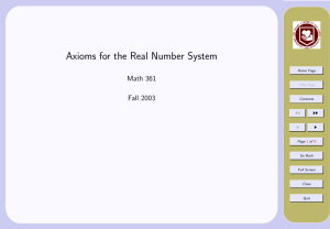 Axioms for Real Number System