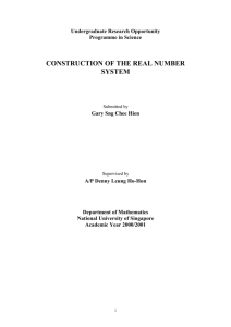 construction of the real number system