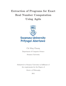 Extraction of Programs for Exact Real Number