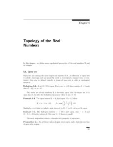 Topology of the Real Numbers