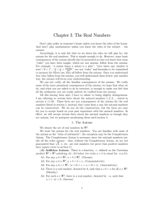 Chapter I: The Real Numbers
