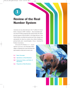 Review of the Real Number System