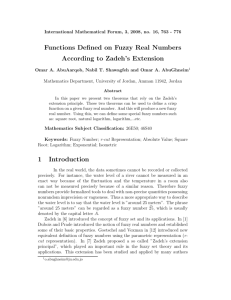 Functions Defined on Fuzzy Real Numbers According to Zadeh`s