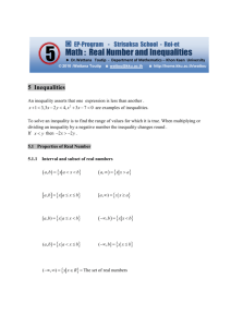 Math : Real Number and Inequalities