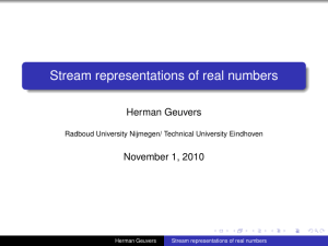 Stream representations of real numbers