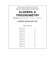 ALGEBRA 2/ TRIGONOMETRY